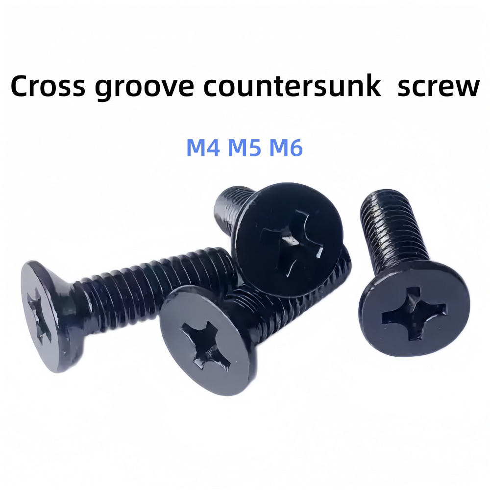 Furniture Hardware Lowes - 黒色炭素鋼製皿頭ねじ M4 M5 M6 長さ5‑50mm 木板家具固定用ファスナー