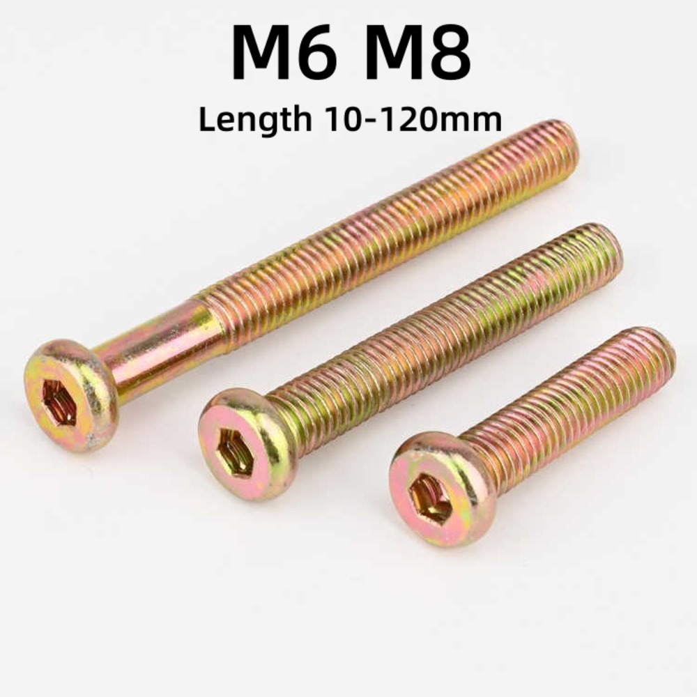 Furniture Hardware Lowes - M6 M8 六角ソケット丸平頭家具コネクタボルトカラー亜鉛メッキ六角ネジ長さ 10-120 ミリメートルハードウェアファスナー