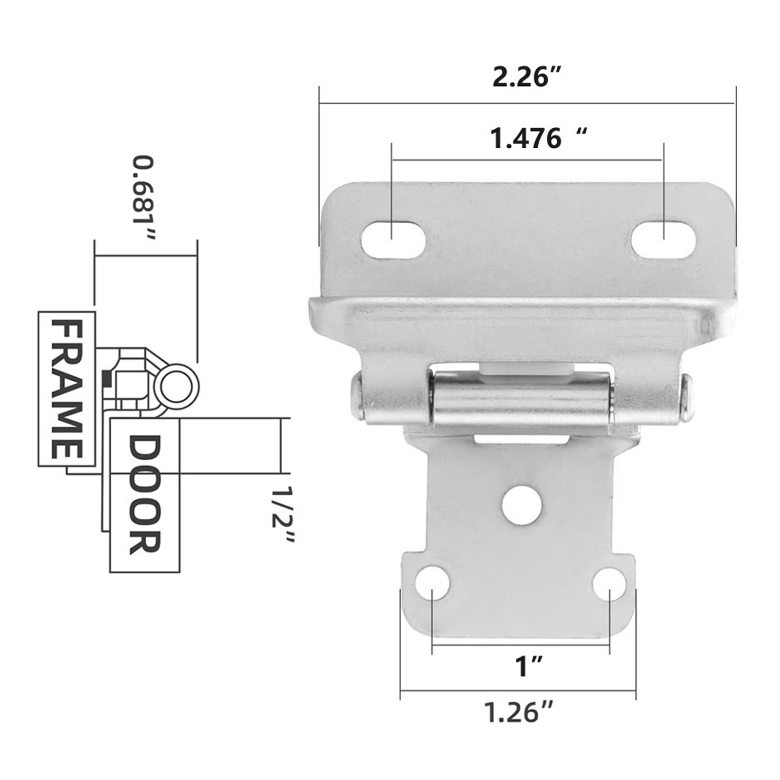 ネジ付きメタルドアヒンジ、オーバーレイ、半部分、ラップアラウ - Cabinet Hinge Overlay のレビューと価格