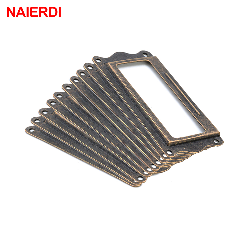 Naierdi-アンティーク真鍮ハンドル,10個,ラベルプル - Furniture Hardware Names のレビューと価格